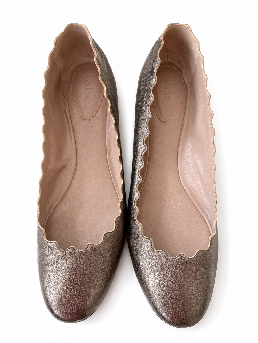 🤩Chloe Metallic Scalloped Ballet Flats🤩
